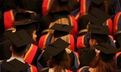 University students in university gowns