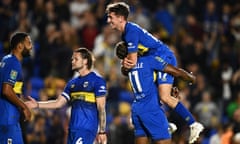 Ryan McLean celebrates with his teammates after AFC Wimbledon defeated Coventry