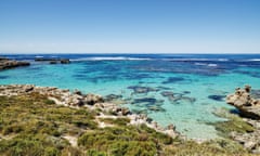 Landscape view of Rottnest Island on a sunny day. Western Australia.