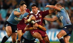 Carl Webb on the rampage for Queensland in the 2008 State of Origin series. The NRL star and Australian player has died age 42 from Motor Neurone Disease. 