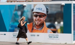 Hoardings around Euston station in London, where work has been put on hold for two years.