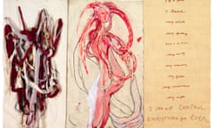 Louise Bourgeois I Go to Pieces: My Inner Life (#6) 2010 Etching, watercolour, gouache, ink, pencil and coloured pencil on paper with fabric relief and embroidered fabric on panel 156.5 x 226 cm / 61 5/8 x 89 in