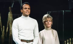 Harry Belafonte and Petula Clark during their controversial performance of On the Path of Glory in 1968.