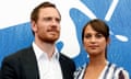 Actors Michael Fassbender and Alicia Vikander pose as they attend the photocall for the movie “The Light Between Oceans” at the 73rd Venice Film Festival in Venice<br>Actors Michael Fassbender (L) and Alicia Vikander pose as they attend the photocall for the movie “The Light Between Oceans” at the 73rd Venice Film Festival in Venice, Italy September 1, 2016. REUTERS/Alessandro Bianchi