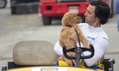 Milo Ventimiglia with Enzo the dog, voiced by Kevin Costner.