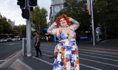 Drag queen Maxi Shield at Taylor Square