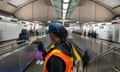 New York’s MTA Deep Cleans Subways, Trains Amid Coronavirus Spread<br>A Metropolitan Transportation Authority (MTA) worker spray disinfectant and wipes an escalator handrail at the 86th subway station in New York, U.S., on Wednesday, March 4, 2020. Five more people were infected with the coronavirus in New York state, all linked to a 50-year-old lawyer who lives in Westchester County and works in Manhattan, Governor Andrew Cuomo said. Photographer: David ‘Dee’ Delgado/Bloomberg via Getty Images Photographer: David Dee Delgado/Bloomberg via Getty Images