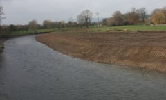 River Lugg with exposed banks