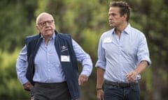 Rupert Murdoch, co-chairman of Twenty-First Century Fox (left) and Lachlan Murdoch, co-chairman of Twenty-First Century Fox. Photographer: David Paul Morris/Bloomberg via Getty Images