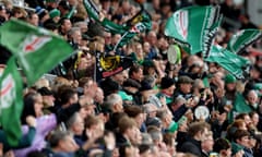 London Irish fans at the Gtech Community Stadium in Brentford this month