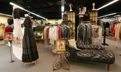 Always in fashion … dresses hang on display at C Madeleine’s, vintage designer clothing store, Miami.