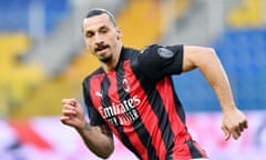 Zlatan Ibrahimovic playing for Milan