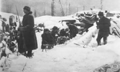 U.S. Soldiers Fighting Bolsheviks during Winter in Northern Russia, circa 1919<br>DYE3KW U.S. Soldiers Fighting Bolsheviks during Winter in Northern Russia, circa 1919