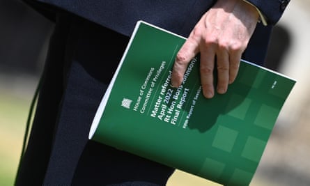 A politician holding the privileges committee report into Boris Johnson’s conduct.