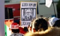 Placards are seen as activists gather during a pro-Palestine rally outside the 2024 Victorian Labor state conference in Melbourne on Saturday