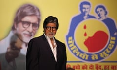 Bollywood superstar Amitabh Bachchan at an event in Mumbai India.