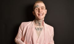 Lil Peep pictured at Paris fashion week in June.