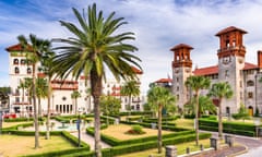 The city hall and Alcazar courtyard in St Augustine. Most of the city’s historic district is at risk of flooding. 