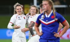 England celebrate victory over France at the end of their World Cup match