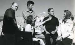 Nikos and Barbara Hadjikyriakos-Ghika with John Craxton, Patrick Leigh-Fermor and Joan Fermor, at the terrace in Hydra in 1958. Benaki Museum – Ghika Gallery, Athens.© Benaki Museum.