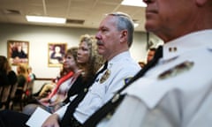 St. Louis County Police listen to Attorney General Jeff Sessions speak about efforts to combat violent crime and restore public safety in St. Louis<br>St. Louis County Police listen to Attorney General Jeff Sessions speak about efforts to combat violent crime and restore public safety at the Thomas Eagleton U.S. Courthouse in St. Louis, Missouri, U.S. March 31, 2017. REUTERS/Lawrence Bryant