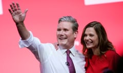 Labour party leader Sir Keir Starmer with his wife, Victoria, in Liverpool in 2023.