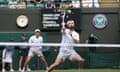 Jordan Thompson and Max Purcell in action during the Wimbledon men’s doubles semi-final against Marcel Granollers and Horacio Zeballos.