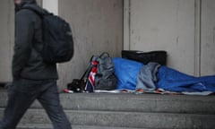 Rough sleeper in a doorway