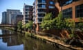 View of the footpath adjacent to Ralli Quay in Salford.