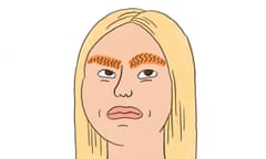 Illustration of a woman with orange eyebrows