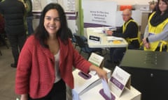 Labor senator Lisa Singh casts her vote in Hobart, Saturday, July 2, 2016. 
