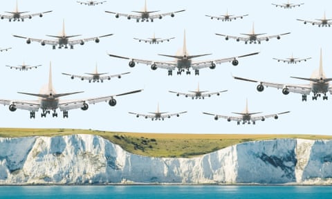 Planes over the white cliffs. Composite