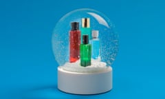 perfumes in a snow globe