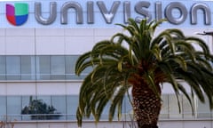 Televisa And Univision Announce Merge To Create Spanish-Language Streaming Company<br>LOS ANGELES, CALIFORNIA - APRIL 14: The Univision logo is posted atop the Univision building a day after the company announced plans to merge with Grupo Televisa on April 14, 2021 in Los Angeles, California. Mexican Televisa and US Hispanic Univision, two of the biggest Spanish speaking media companies, announced yesterday they will join forces to compete in the regional streaming market. The merger will include assets and content of the two giants to gain production capacity and share in the growing Hispanic market. (Photo by Mario Tama/Getty Images)