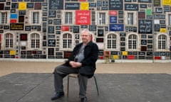 FRANCE-ART-EXHIBITION-BEN<br>TO GO WITH AFP STORY BY CHRISTIAN PANVERT French artist Ben Vautier also know simply as Ben poses in front his "Mur des mots" (wall of words) within the Art School of Blois, central France, on March 21, 2013, ahead of the opening of his "Fondation du doute" (The Foundation of Doubt). Ben created "La fondation du doute" (The Foundation of Doubt) dedicated to Contemporary Art and creation in order to encourage and support 40 artists. The foundation wil be inaugurated on April 5, 2013. AFP PHOTO/ ALAIN JOCARD (Photo by ALAIN JOCARD / AFP) (Photo by ALAIN JOCARD/AFP via Getty Images)