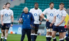 Eddie Jones and England before the game against France in the Six Nations.