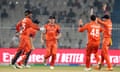 The Netherlands climbed off the bottom of the Cricket World Cup table with an 87-run win over Bangladesh 