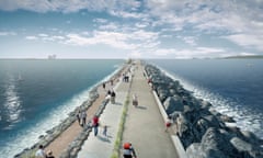 An artist’s impression of the Swansea Bay tidal lagoon