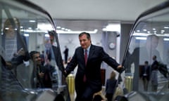 Former Republican presidential candidate Cruz talks to reporters as he arrives at Capitol Hill in Washington