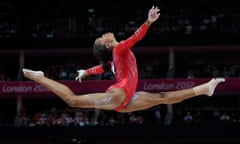 gymnast performing