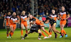 Castleford's Daniel Smith in possession against Salford