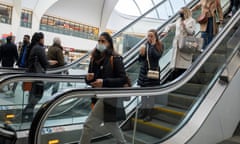 Birmingham’s New Street station on the day rules on the wearing of face masks were relaxed