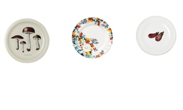 Three plates against a white background