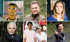 Composite image showing (from left) Bee Movie, Chris Packham, Jenny Campbell, Judi Dench, Richard Ayoade and John Hamm, Harry Potter and the Prisoner of Azkaban