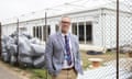 James Saunders:, the headteacher of Honywood school, outside a temporary classroom