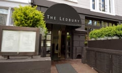 Award-winning The Ledbury restaurant on Ledbury Road, in Notting Hill, west London.<br>G72C5N Award-winning The Ledbury restaurant on Ledbury Road, in Notting Hill, west London.