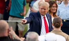 Donald Trump and Melania Trump attend a Fourth of July event at the White House.