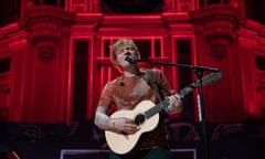 National treasure … Ed Sheeran at the Royal Albert Hall, London.