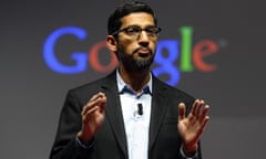 Sundar Pichai, Google’s new CEO, on stage.