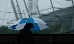 Steady rain and dark clouds at Melbourne Park, Australia